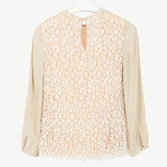 Chloe AW/12 Runway Chalk Silk Lace Blouse - Picture 3 of 8